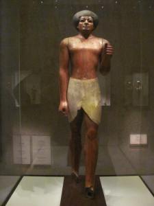 Wooden sculpture from the early Egyptian period.