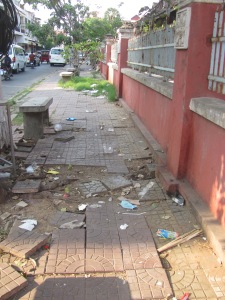 A typical garbage-ridden street.