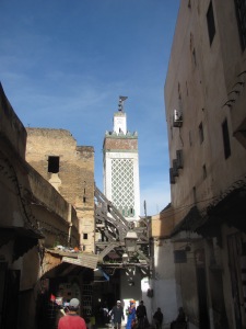 A minaret overlooking the medina in Fez.