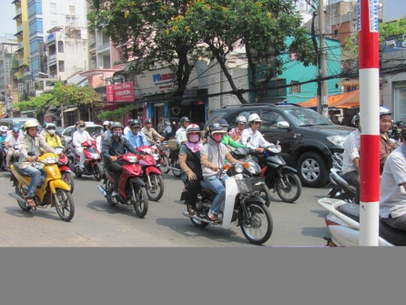 Typical traffic scene in Viet Nam