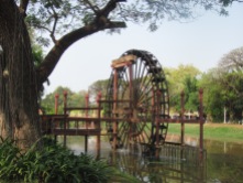 River and water wheel in Siem Reap