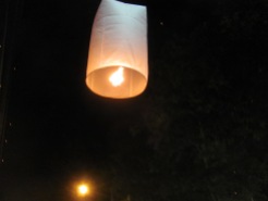 A close up of a lantern
