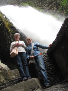 Cathy and me under the falls.