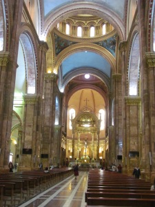 The interior of the Immaculate Conception church in Cuenca.