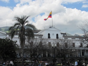 The Presidential offices at the Plaza de Grande in Quito.