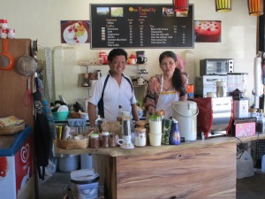 Ray and Koong owners of the small cafe One Peaberry.