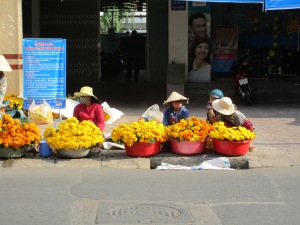 Selling flowers for Tet, Viet Nam's New Year.