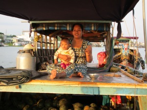 On one of the floating markets.