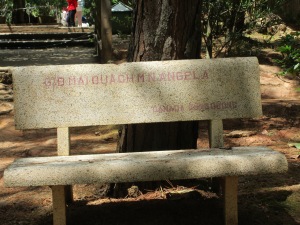 Zen affiliates from around the world have donated benches. This is from Canada.