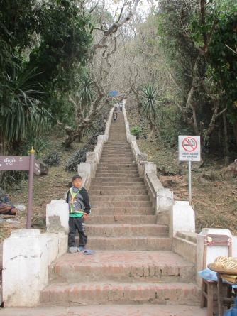 Steps leading up to the top of Mt.Phousi
