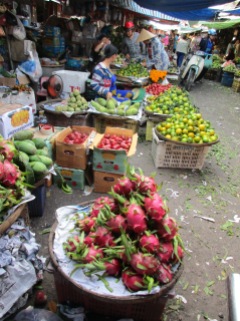 A market in Chau Doc, Viet Nam