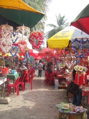 Colourful market in Kep, the home of the Blue Crab.